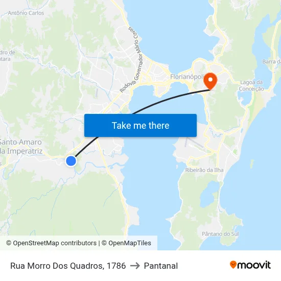 Rua Morro Dos Quadros, 1786 to Pantanal map