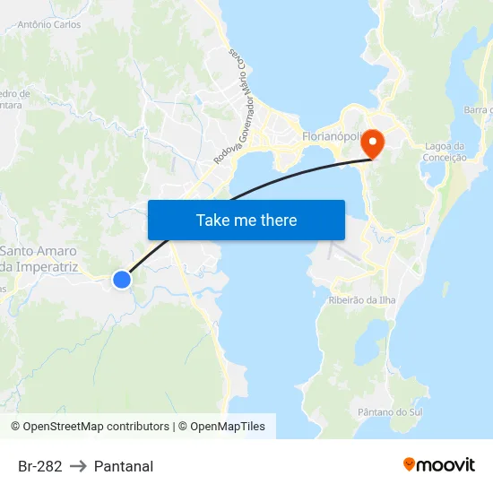 Br-282 to Pantanal map