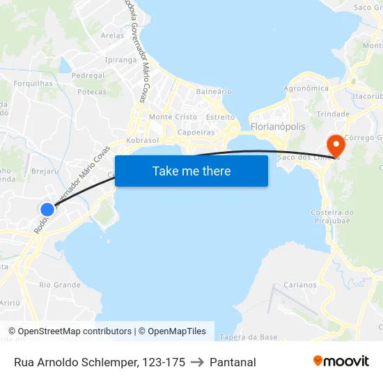 Rua Arnoldo Schlemper, 123-175 to Pantanal map