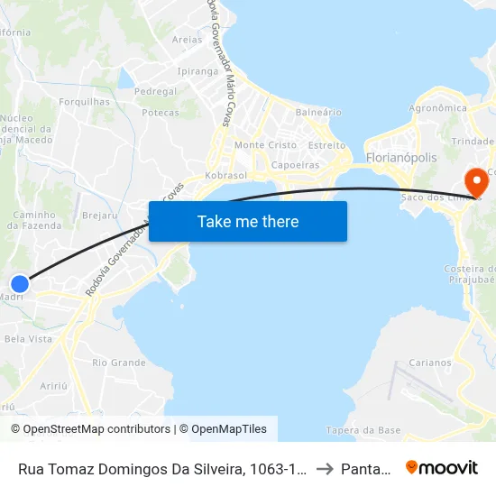 Rua Tomaz Domingos Da Silveira, 1063-1227 to Pantanal map