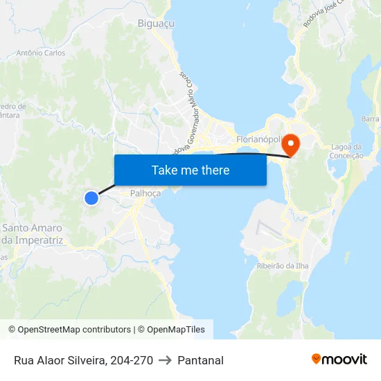 Rua Alaor Silveira, 204-270 to Pantanal map