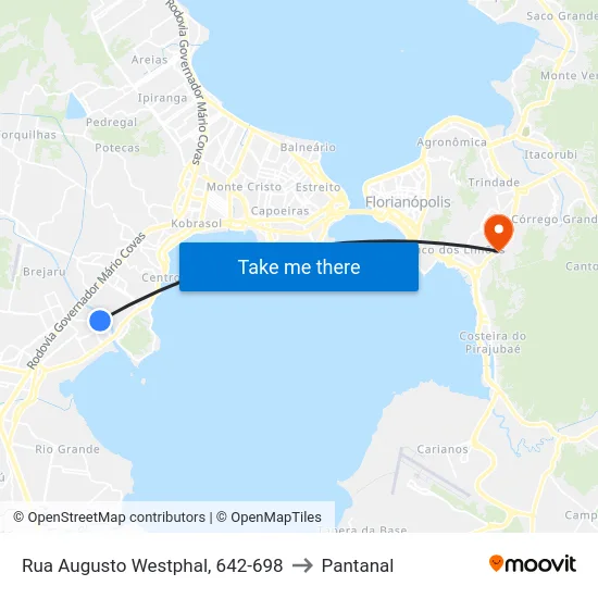 Rua Augusto Westphal, 642-698 to Pantanal map