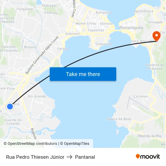 Rua Pedro Thiesen Júnior to Pantanal map