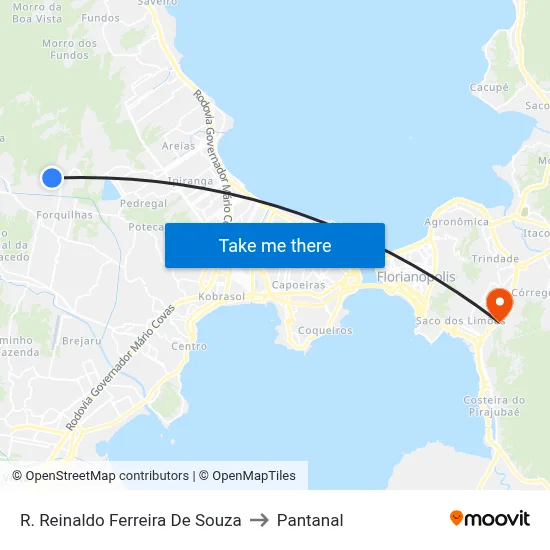 R. Reinaldo Ferreira De Souza to Pantanal map
