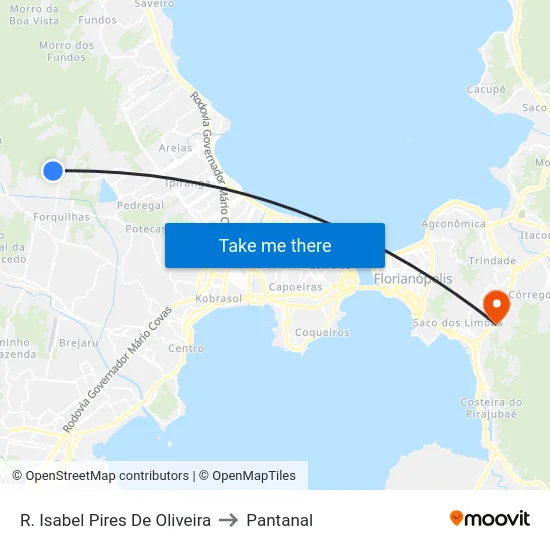 R. Isabel Pires De Oliveira to Pantanal map