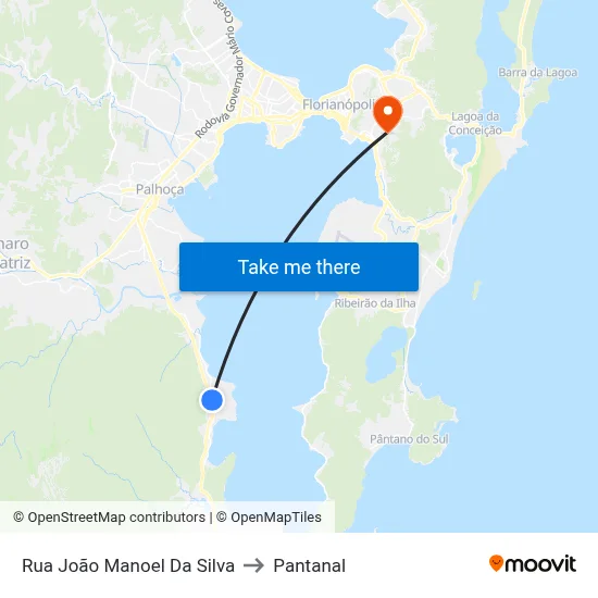 Rua João Manoel Da Silva to Pantanal map