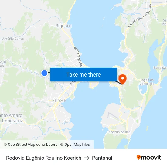 Rodovia Eugênio Raulino Koerich to Pantanal map