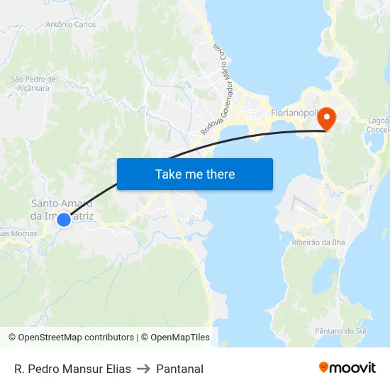 R. Pedro Mansur Elias to Pantanal map