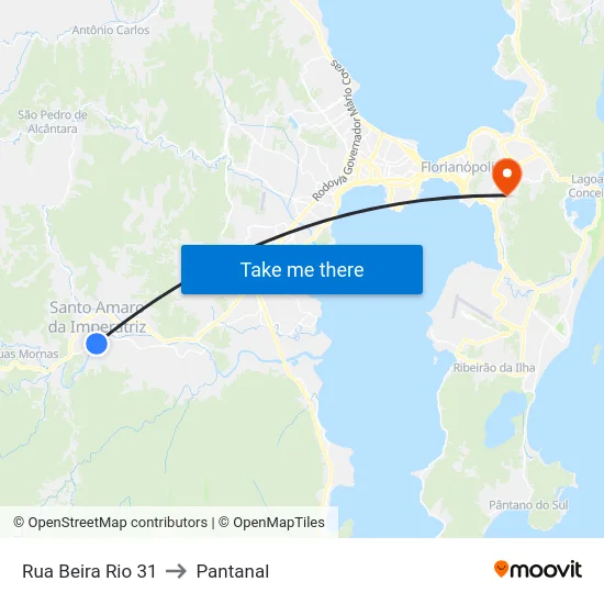 Rua Beira Rio 31 to Pantanal map