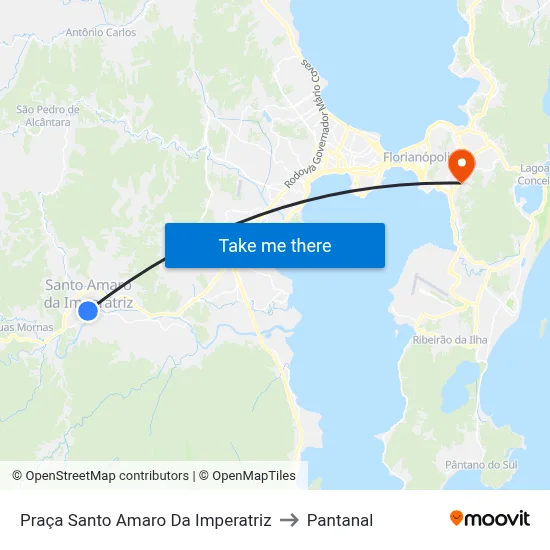 Praça Santo Amaro Da Imperatriz to Pantanal map