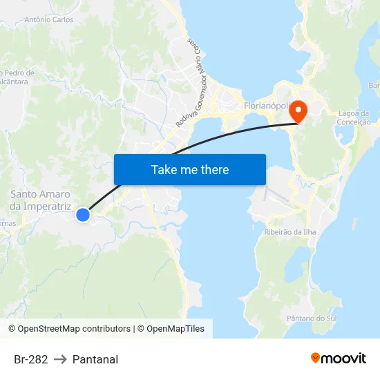 Br-282 to Pantanal map