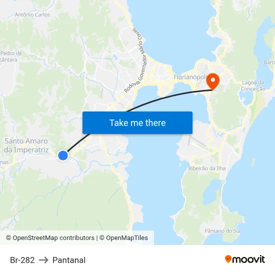 Br-282 to Pantanal map