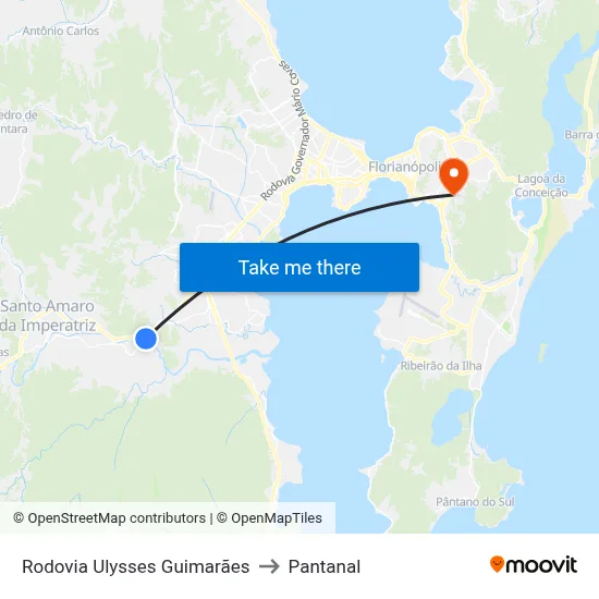 Rodovia Ulysses Guimarães to Pantanal map