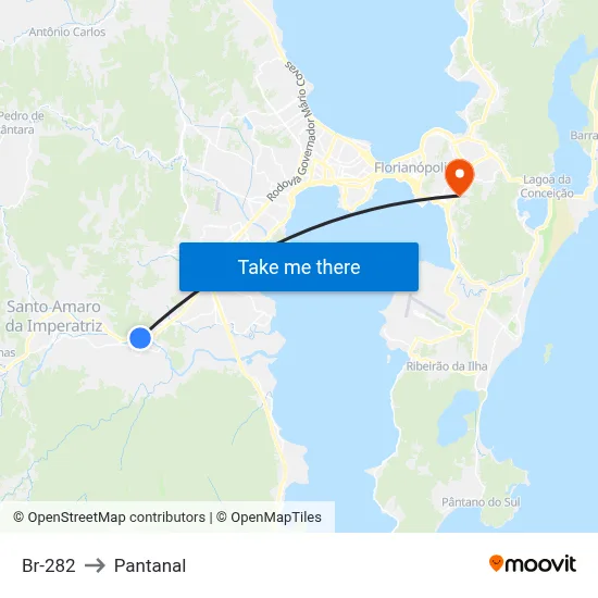 Br-282 to Pantanal map