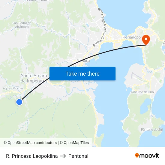 R. Princesa Leopoldina to Pantanal map