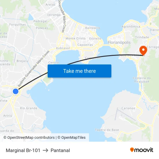 Marginal Br-101 to Pantanal map