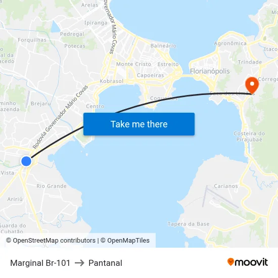 Marginal Br-101 to Pantanal map