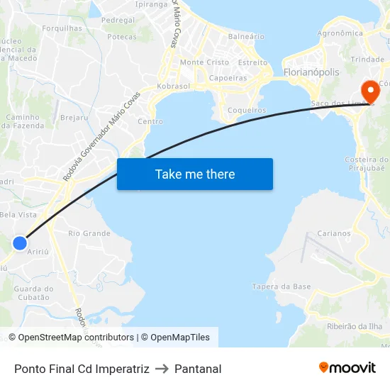 Ponto Final Cd Imperatriz to Pantanal map