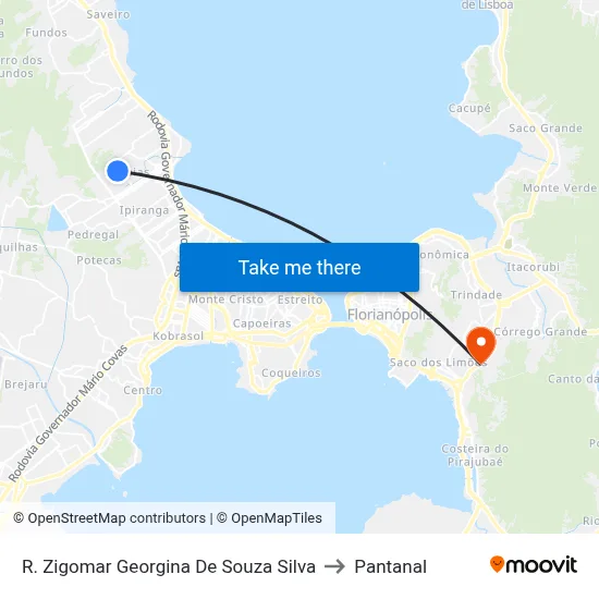 R. Zigomar Georgina De Souza Silva to Pantanal map
