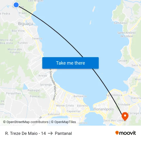 R. Treze De Maio - 14 to Pantanal map