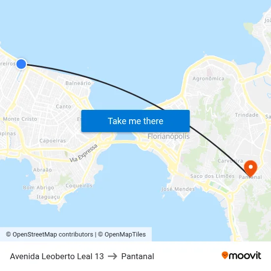 Avenida Leoberto Leal 13 to Pantanal map
