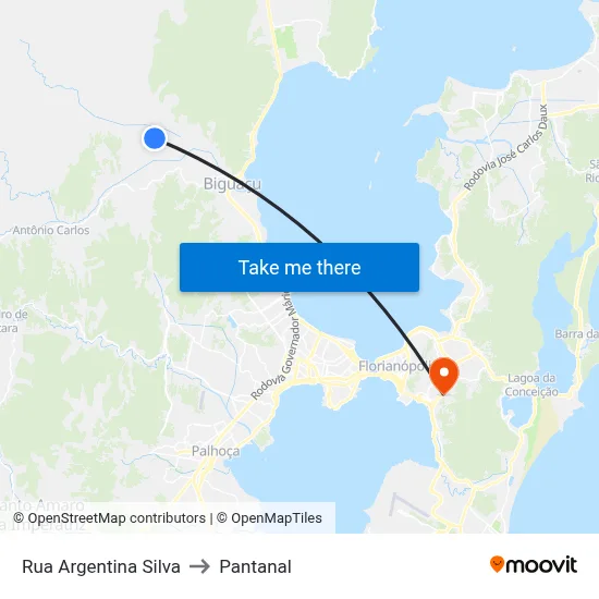 Rua Argentina Silva to Pantanal map
