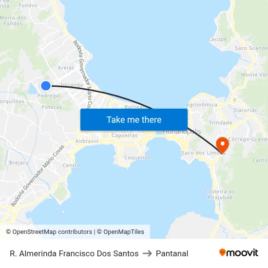 R. Almerinda Francisco Dos Santos to Pantanal map