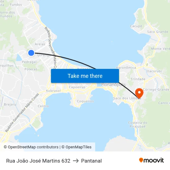 Rua João José Martins 632 to Pantanal map