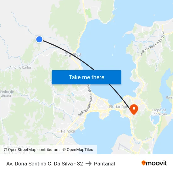 Av. Dona Santina C. Da Silva - 32 to Pantanal map