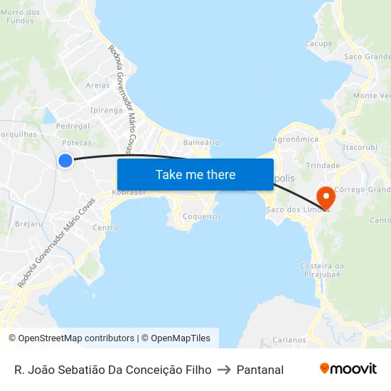 R. João Sebatião Da Conceição Filho to Pantanal map