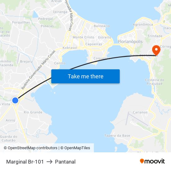 Marginal Br-101 to Pantanal map