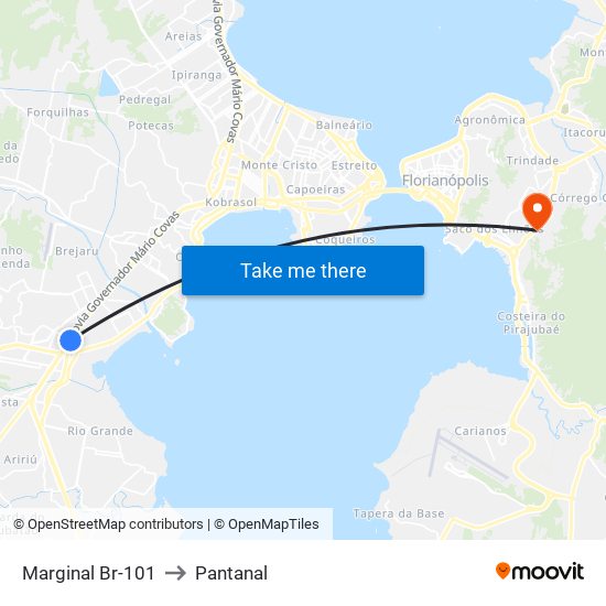 Marginal Br-101 to Pantanal map