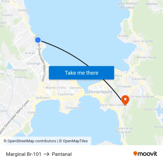 Marginal Br-101 to Pantanal map