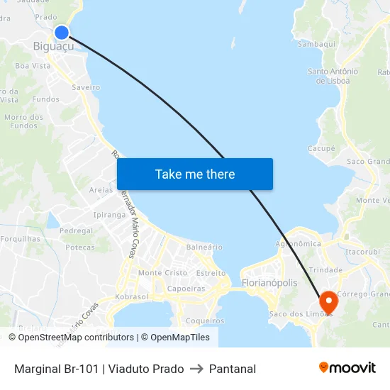 Marginal Br-101 | Viaduto Prado to Pantanal map