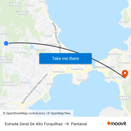 Estrada Geral De Alto Forquilhas to Pantanal map