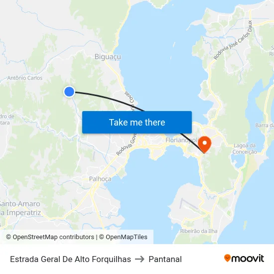Estrada Geral De Alto Forquilhas to Pantanal map