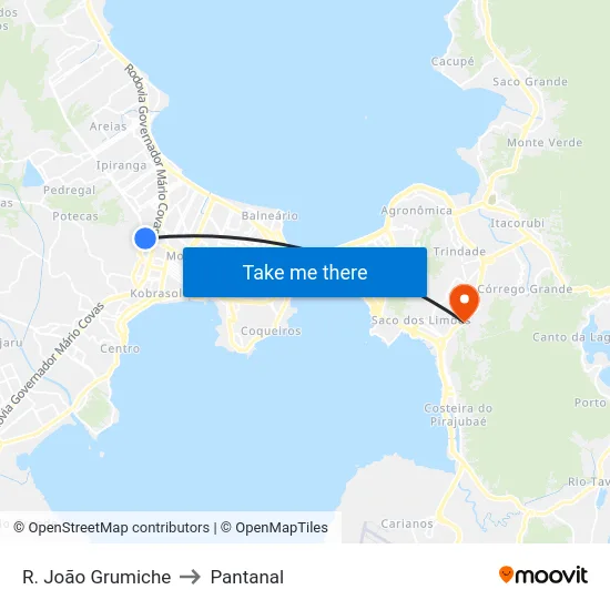 R. João Grumiche to Pantanal map