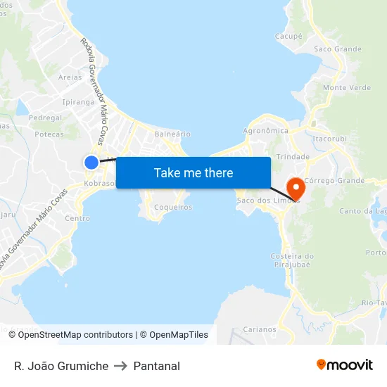 R. João Grumiche to Pantanal map