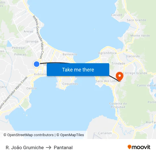 R. João Grumiche to Pantanal map