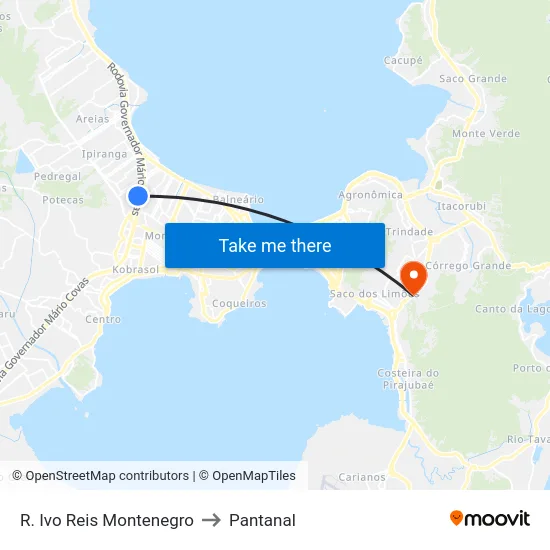 R. Ivo Reis Montenegro to Pantanal map