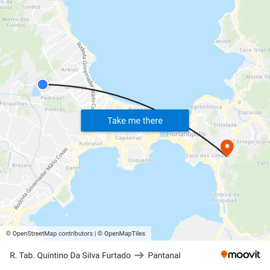R. Tab. Quintino Da Silva Furtado to Pantanal map