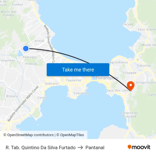 R. Tab. Quintino Da Silva Furtado to Pantanal map