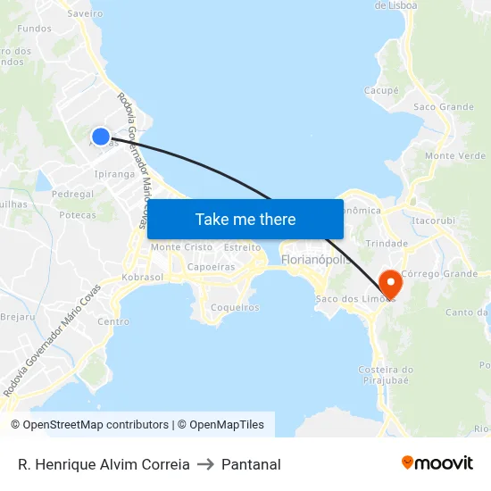 R. Henrique Alvim Correia to Pantanal map