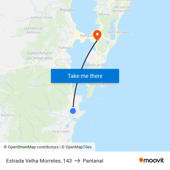 Estrada Velha Morretes, 143 to Pantanal map