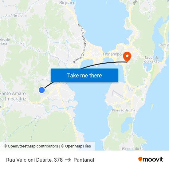 Rua Valcioni Duarte, 378 to Pantanal map