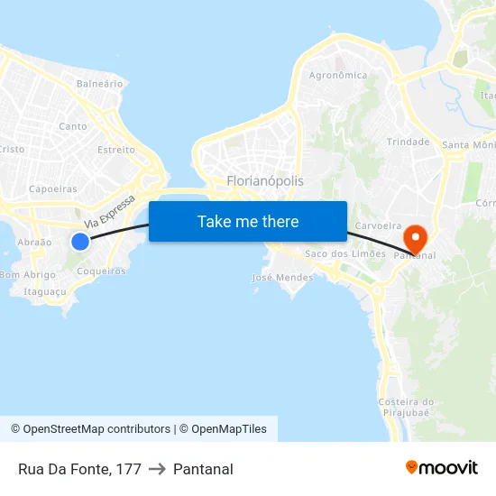 Rua Da Fonte, 177 to Pantanal map