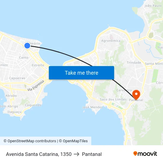 Avenida Santa Catarina, 1350 to Pantanal map