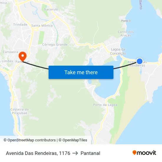 Avenida Das Rendeiras, 1176 to Pantanal map