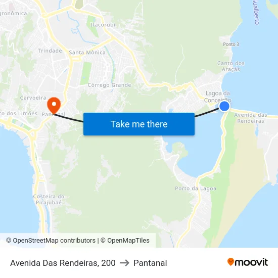 Avenida Das Rendeiras, 200 to Pantanal map