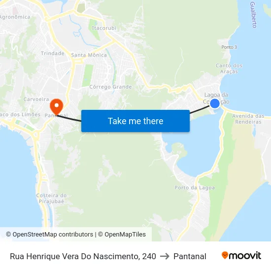 Rua Henrique Vera Do Nascimento, 240 to Pantanal map